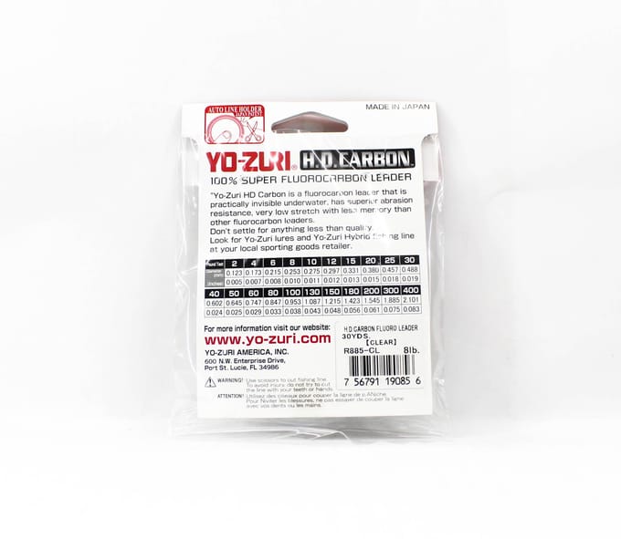 Yo Zuri Duel H.D Carbon Fluorocarbon 30 yds 8 lb R885-CL (0856) schoon