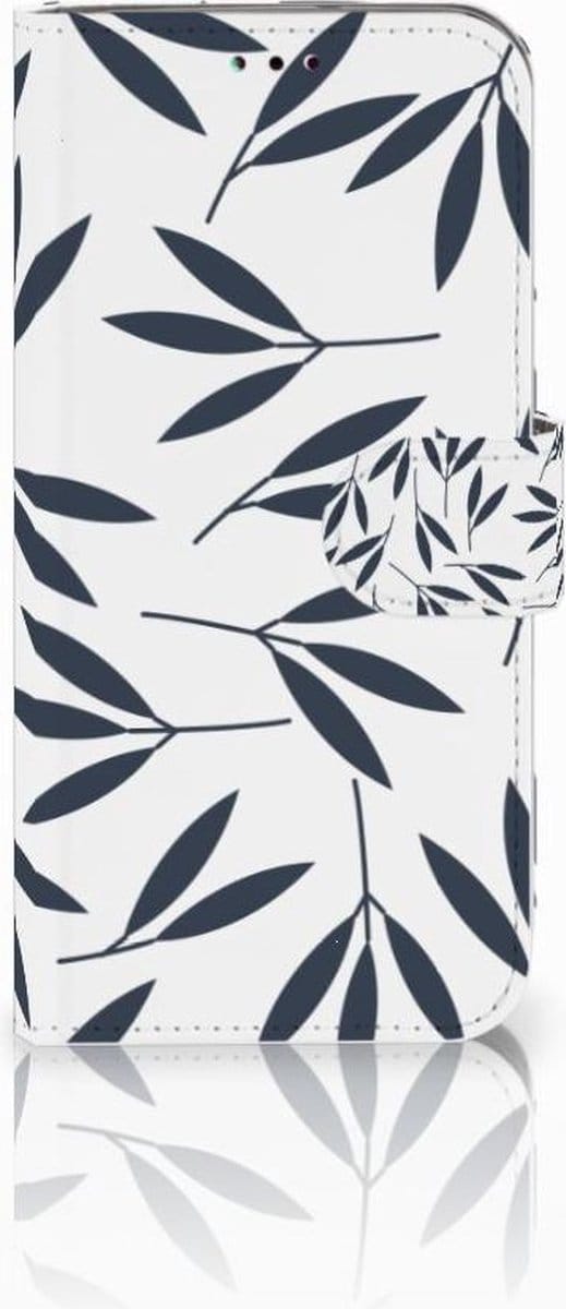 Samsung Galaxy A40 Hoesje Leaves Blue