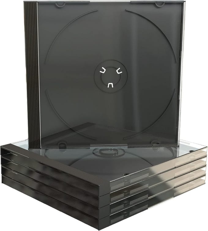 100 Stuks CD/DVD Jewel Cases Zwart Dunne Verpakking