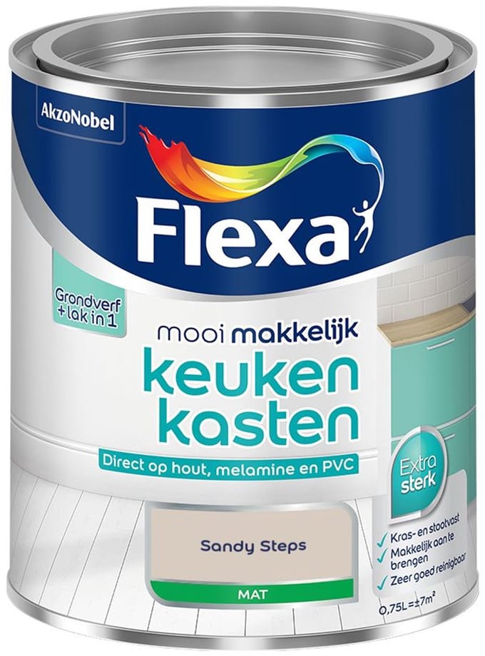 Flexa - Mooi Makkelijk Keukenkasten Mat - Sandy Steps - Mengverf - 750 Ml