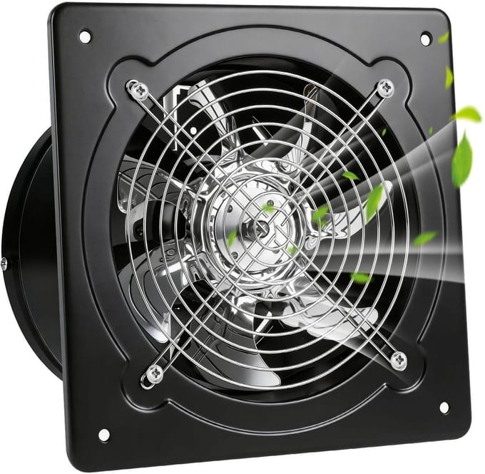 Dailygoods - 200 mm Afvoerventilator met Terugloopklep voor Verbeterde Luchtkwaliteit