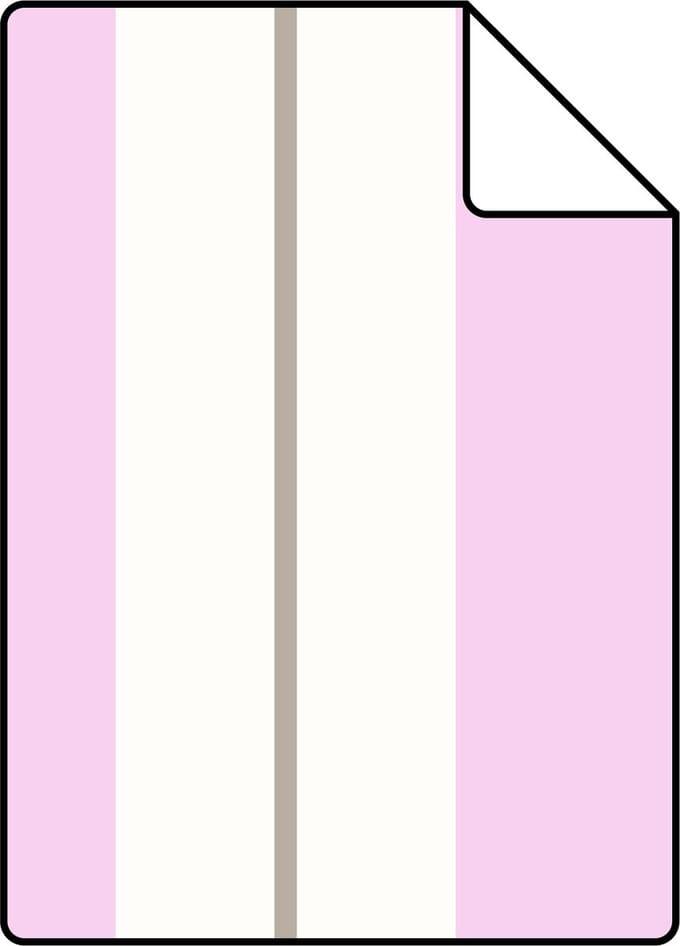 Proefstaal ESTAhome behang strepen roze en bruin - 26.5 x 21 cm - 136412-S