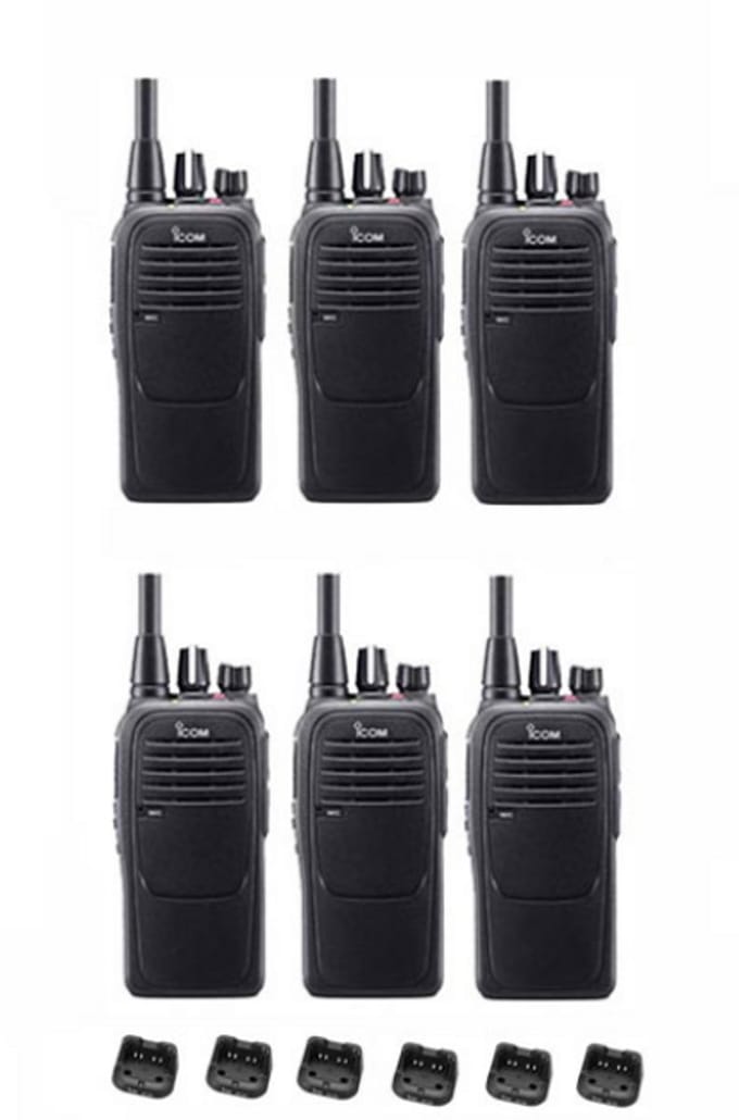 Set van 6 Icom IC-F29SR2 UHF PMR446 IP67 Waterdicht