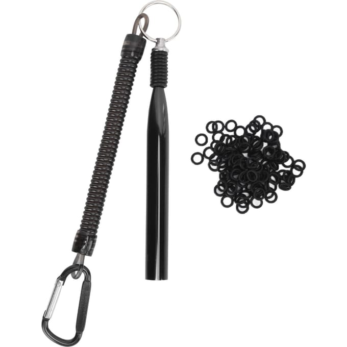 Aluminiumlegering Softbaits Visaccessoires Wacky Worm Rig Tool met 100 O-ringen Rood