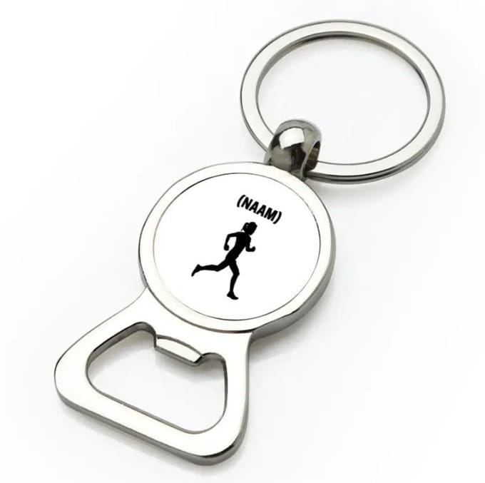 Akyol - hardloop met eigen naam flesopener - Hardlopen - hardloopster - sport - 9 bij 3 cm