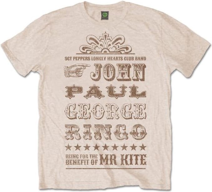 The Beatles - Mr Kite Heren T-shirt - M - Creme