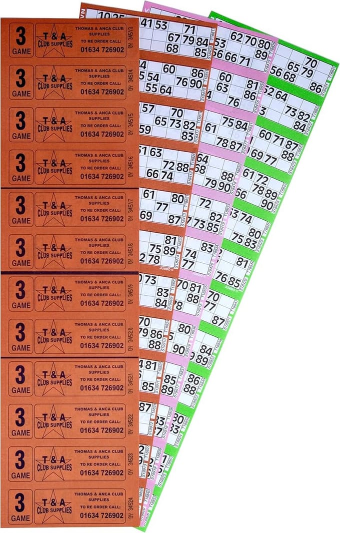 Bingo Tickets Set - 6000 Tickets, 12 Kaarten per Vel, 3 Pagina's - Professionele Kwaliteit