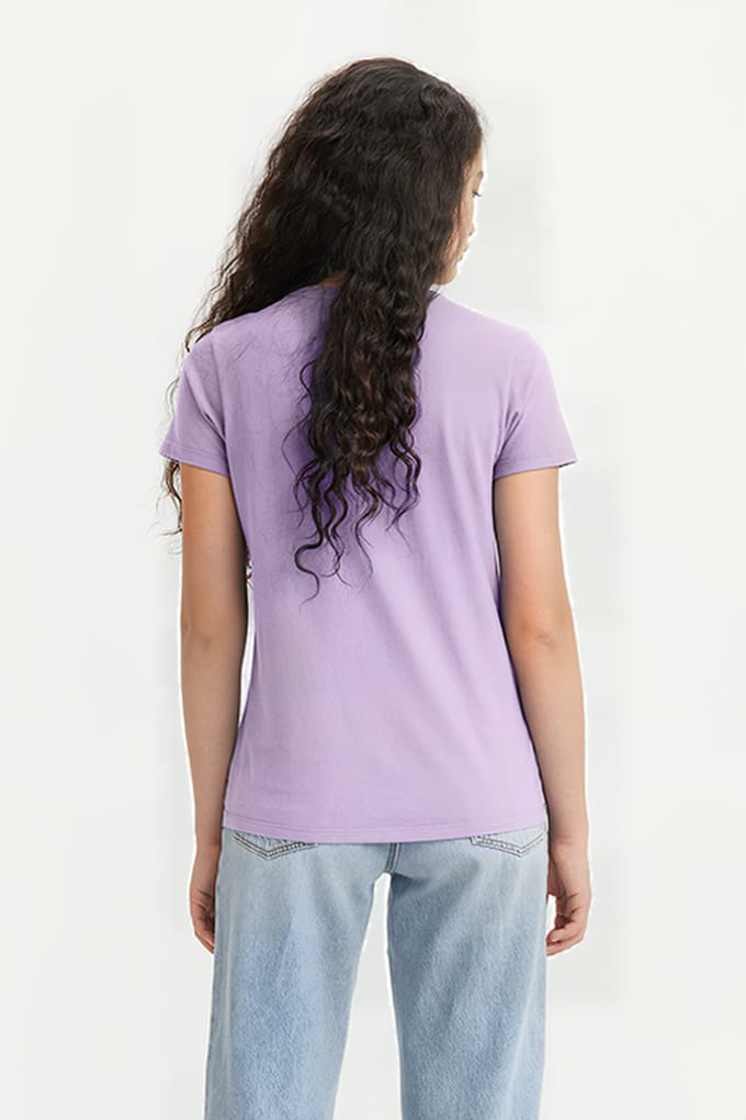 Levi's The Perfect Tee Parasail Paisley Bw Fill Maat: S | Tops Outlet | Dames | Paars