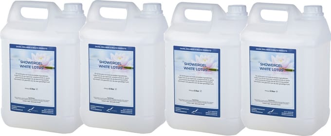 Claudius Douchegel White Lotus 5 liter - set van 4 stuks - Showergel