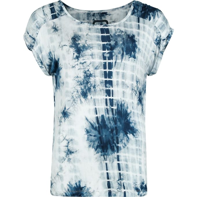 R.E.D. Rock-Engineered Design wit-blauw T-shirt met uniek batikpatroon - Dames - L