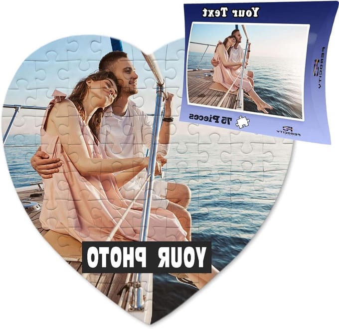 Fotopuzzel Hart - Persoonlijke Puzzel - Cadeau Vormgeven - Eigen Foto Uploaden - 19 x 19 cm - Wit