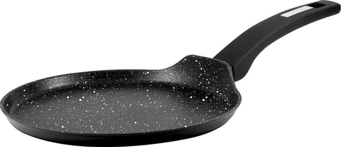 Koekenpan - Pannenkoekenpan Crêpe - Pannenkoeken Bakken - Steeneffect Coating - Ø24 cm - Zwart