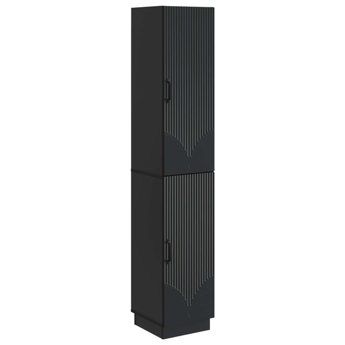 vidaXL - Kast - Set - 2 - st - Zwart - Bewerkt - hout