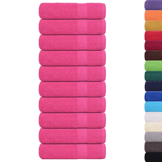 vidaXL - Handdoeken - FROGN - 10 - st - 50x100 - cm - 360 - g/m² - roze