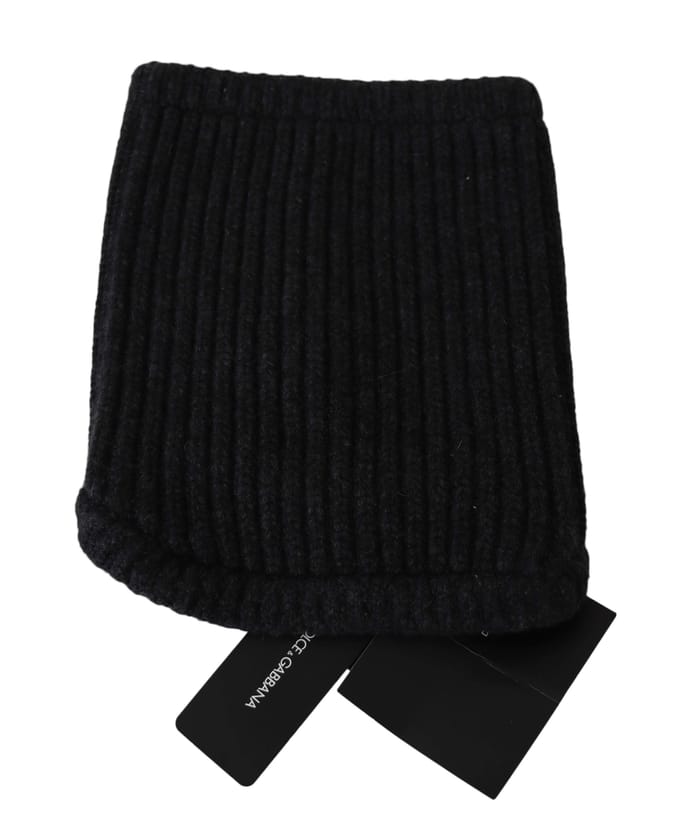 Dolce & Gabbana Zwarte Heren Balaclava Kasjmier Gebreide Nekwrap Hoed