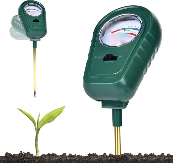 3-in-1 Bodemtester pH Vocht Vruchtbaarheid - Tuinbodemsensor Zonder Batterij