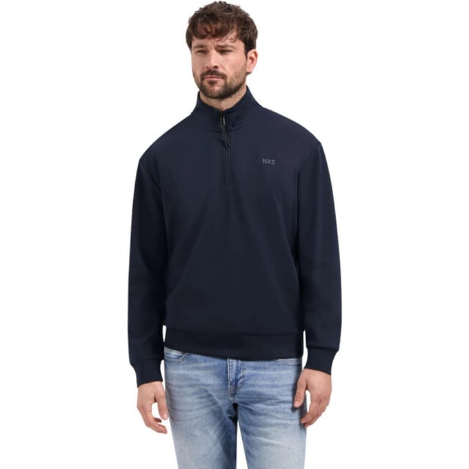 No Excess Sweater half zip interlock night