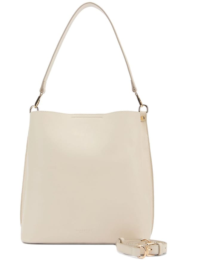 SEIDENFELT MANUFAKTUR Schoudertas Lilla Ro Midi Hobo Bag Cream Crème