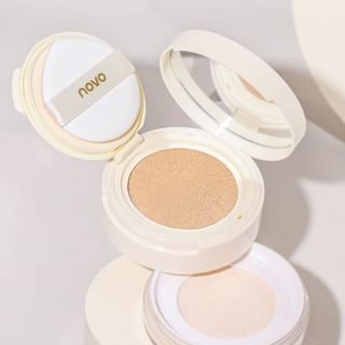 NOVO - Soft Mist Double Layer Air Cushion & Loose Powder - 2 Types 01# Porcelain (13g & 8g)