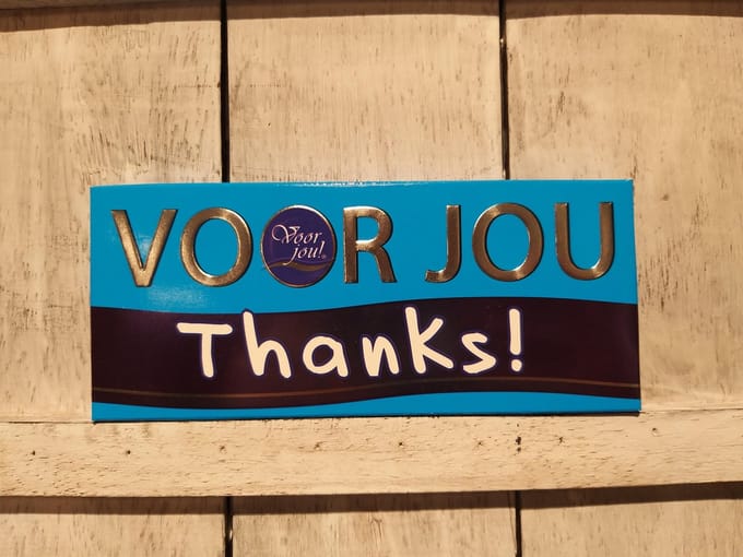 Voor Jou Wensreep melkchocolade ! thanks 70 gram
