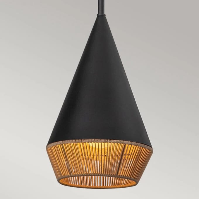 Alora Mood LED Hanglamp Daphne | 1X E27 Max 60W | Matte Black & Natural
