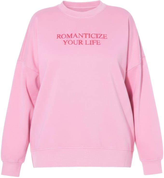 Studio Untold - Dames - Sweatshirt oversized statement acid wash - Roze - Maat 58+