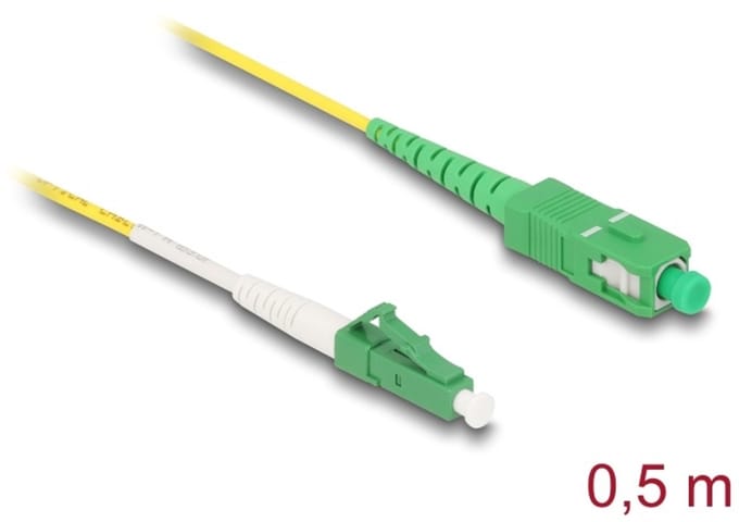 Delock Cable Optical Fibre LC-APC to SC-APC Simplex Singlemode OS2 0.5 m
