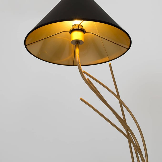 Holländer Vloerlamp Ischia 1-lamp zwart/goud