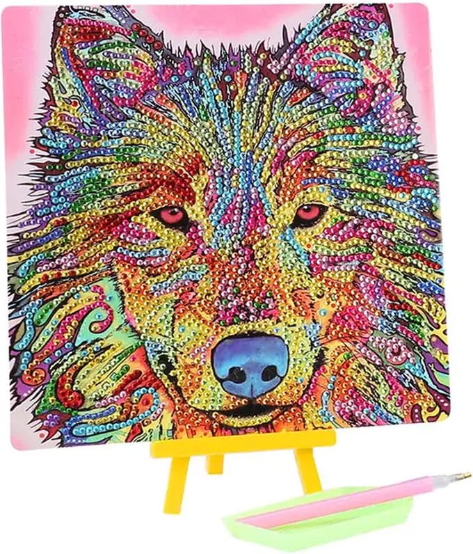 Toi Toys - Diamond painting - Wolf - Dieren - Creatief - extra glans - 20 x 20cm - complete set