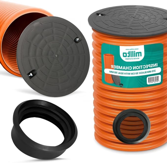 Inspectieput - Drainageput - Ondergrondse Toegang - Robuuste Constructie - 50cm DN315 - Zwart