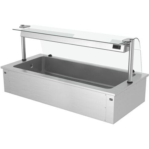 GGM Gastro Einbau Eiswanne - 1800mm - 5x GN 1/1 - 200 Liter - mit Glas-Hustenschutz Zilver