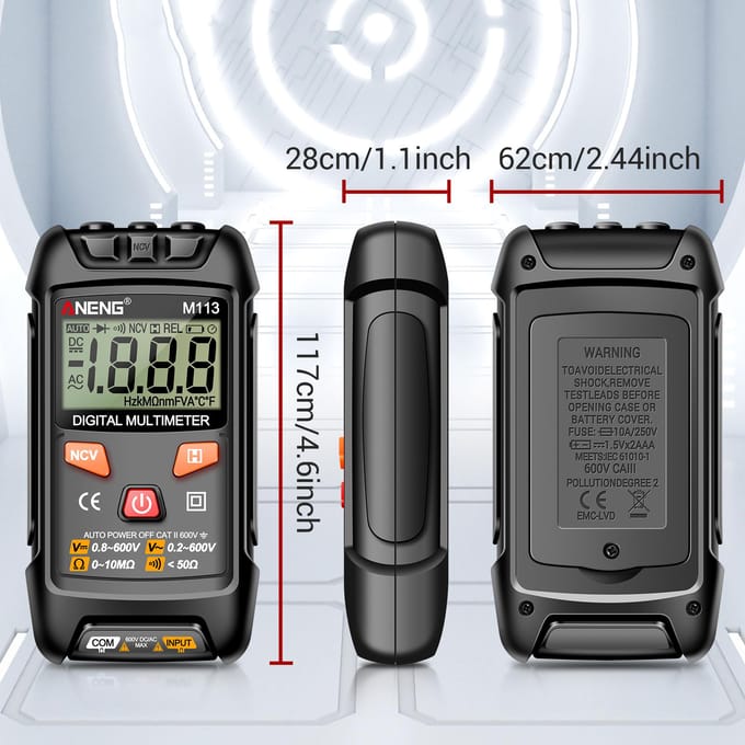 ANENG M113 Digitale Mini Multimeter Tester Intelligente ACDC-spanningsmeter 1999 Telt LCD-spanning