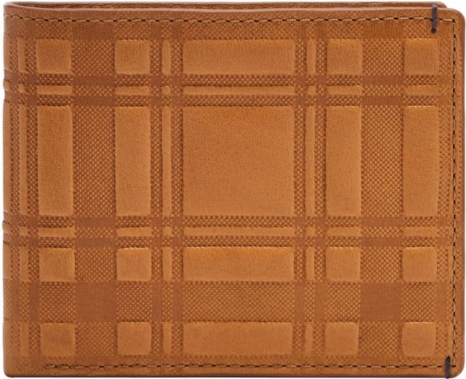 FOSSIL Portemonnee Bronson Emboss Bifold Wallet Camel Lichtbruin