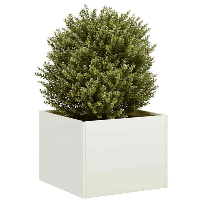 vidaXL - Plantenbak - 40x40x30 - cm - staal - wit
