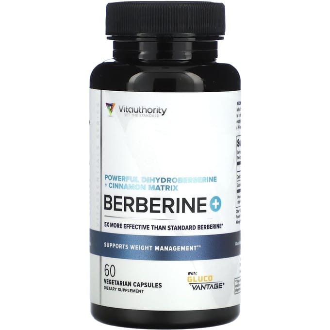 Vitauthority, Berberine Plus, avec dihydroberbérine et cannelle de Ceylan, 60 gélules végétales
