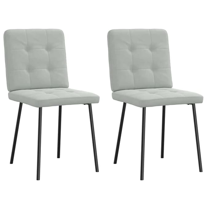 vidaXL - Eetkamerstoelen - 2 - st - fluweel - lichtgrijs