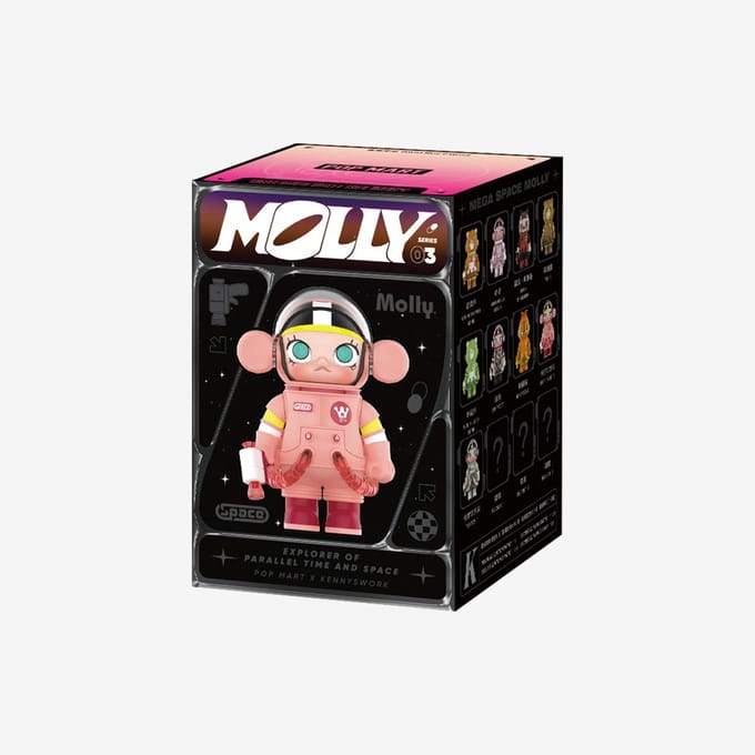 POP MART MEGA SPACE MOLLY Série 3 Boîte Aveugle 100% (Paquet Individuel / Ensemble de 9 Pièces) black