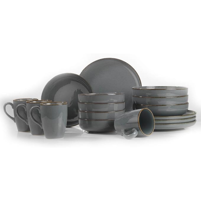 Asir - Dinerset - eetset - servies (16 stuks) - Grijs