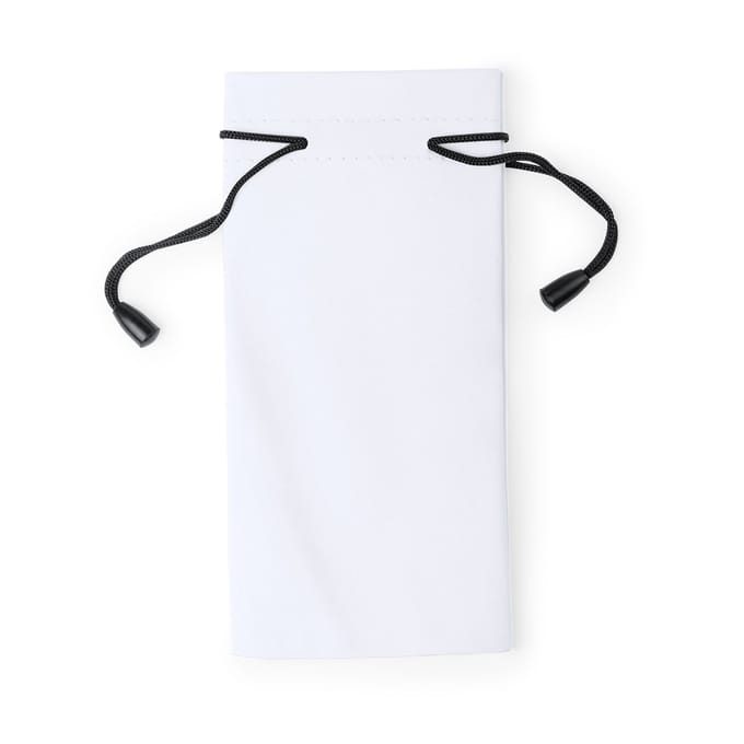 Brillenzakje - Brillenkoker - Brillendoos - Brillenhoes - Brillendoekjes - Polyester - wit