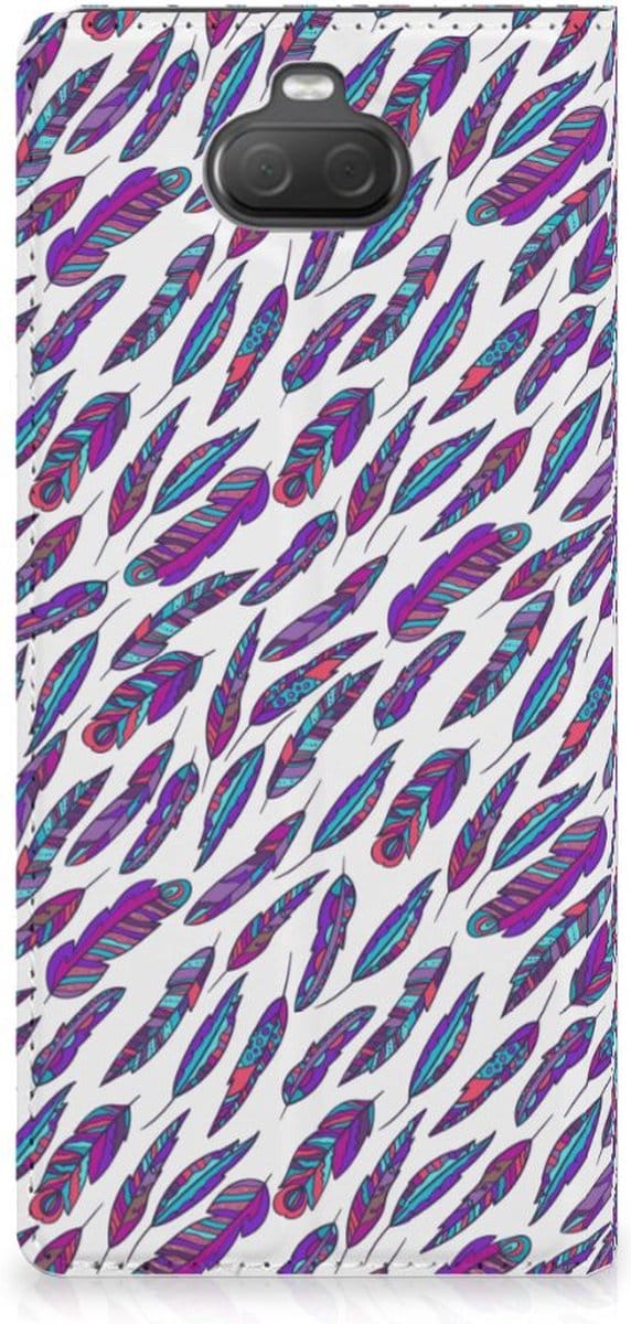 Sony Xperia 10 Plus Hoesje met Magneet Feathers Color