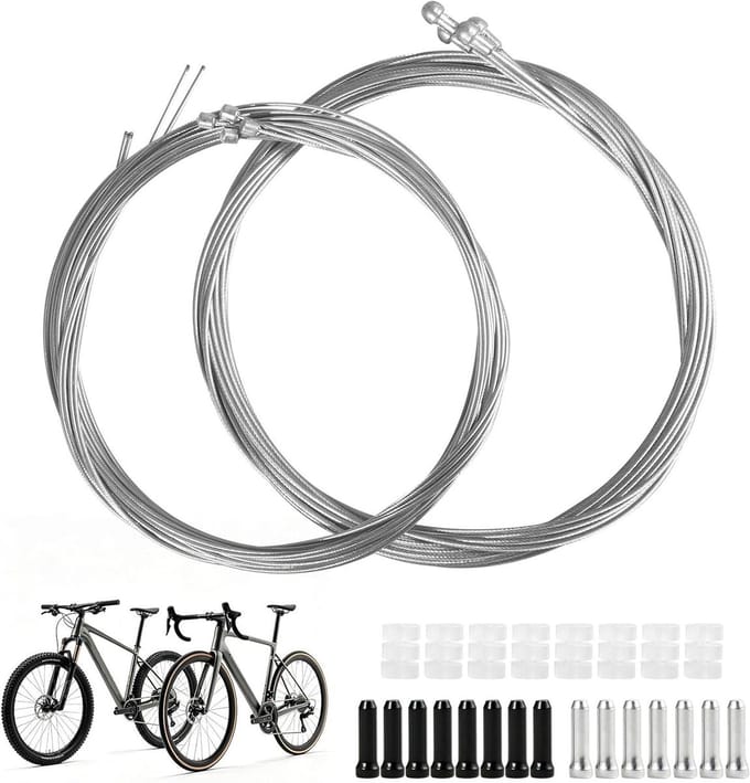 Fiets Schakelkabel Set - Universele Kabels - Fiets Onderhoud - Compleet met Hulzen - 1 Meter - Zilver