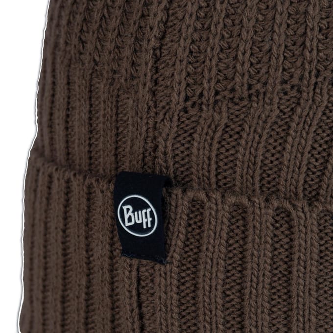 Buff gebreide fleece muts muts, unisex bruine pet One size bruin