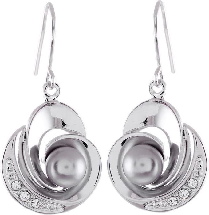 Behave - Oorbellen parel hanger sierlijk - Avondlook met glaskristal
