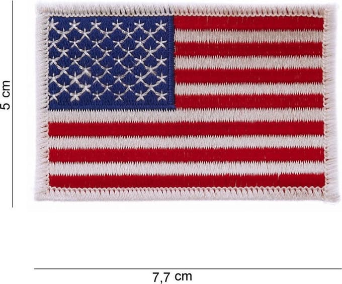 Embleem USA stof witte rand (klein)