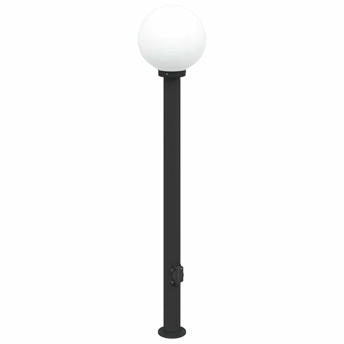 vidaXL Bolderarmatuur met stopcontact 120 cm Zwart IP44