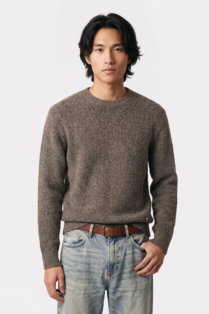 No Excess Pullover Crewneck Soft Woolblend Sand Größe: XL | Pullover Outlet | Herren | Braun