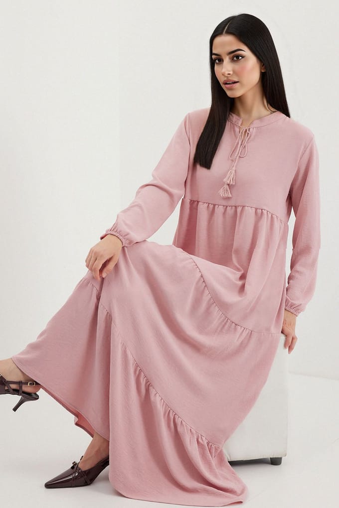 Maxi-jurk met strikdetail