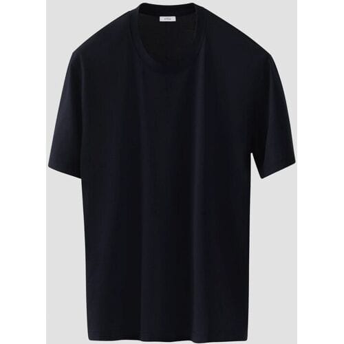 Eton T-Shirt Luxury Cotton Silk Crew Neck Soft Touch Navy / male