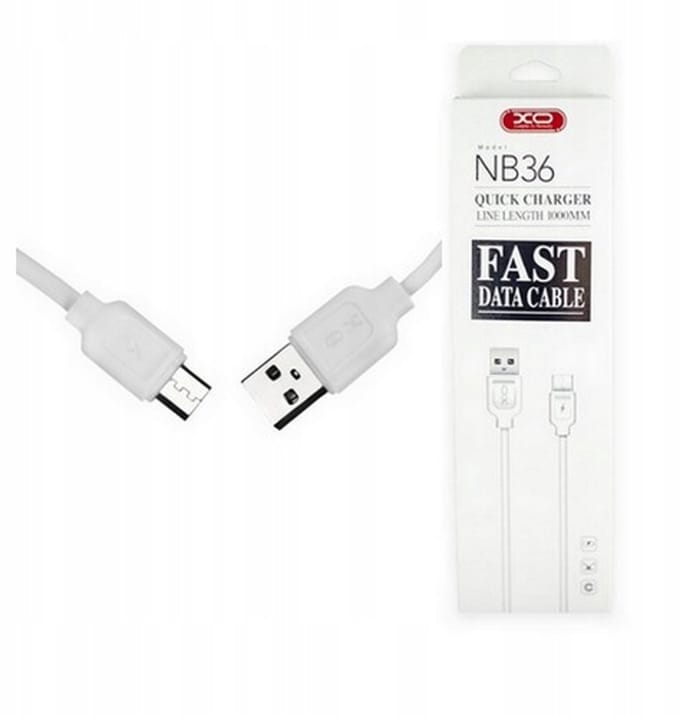XO NB36 Micro-USB Kabel 1m Wit - Snel Laden 2.1A