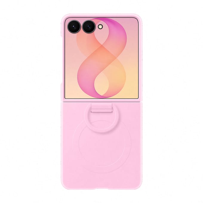 Silicone Magnet Cover Ring voor de Samsung Galaxy Z Flip 8 - Roze